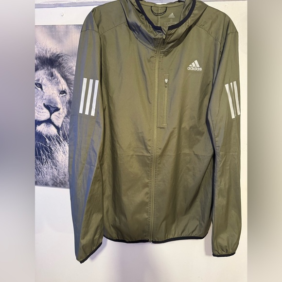 Adidas Men's Khaki Windbreaker Jacket - Picture 1 of 3